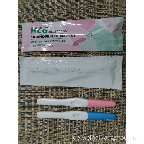 Ein Schritt HCG -Schwangerschaftstest mit Midstream zu Hause